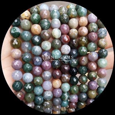 Đồ trang sức DIY Làm hạt đá quý tự nhiên tròn 8mm trong agate Cherry và các sợi agate khác nhau cho vòng tai