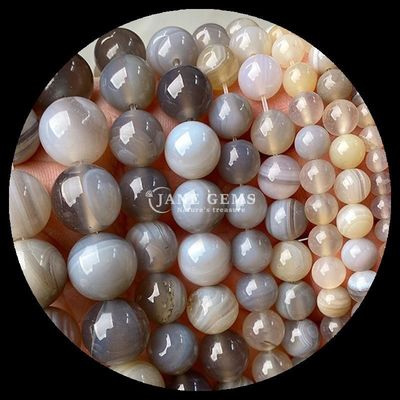 Hình dạng tròn 8mm hạt đá quý tự nhiên Various Agate Beads Carnelian Yellow Striped Agate Loose Bead Strand cho đồ trang sức DIY