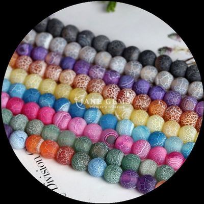 Nhiều màu Á-ga-tơ hạt 8mm kích thước hạt thiên nhiên đá quý cắt tròn cầu vồng thời tiết Á-ga-tơ lỏng dây cho quà DIY