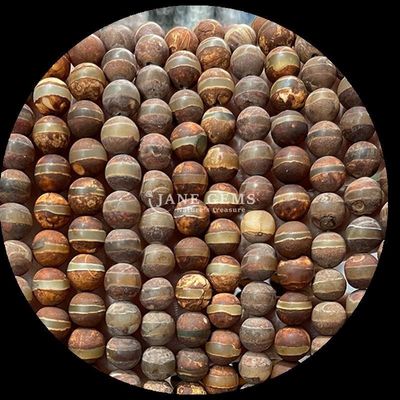 Hình dạng tròn Tibetan Agate Beads Loose Bead Strands cho làm đồ trang sức DIY
