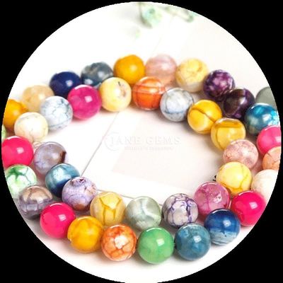 Nhiều màu đá quý hạt lửa Agate lỏng hạt sợi cho làm đồ trang sức DIY