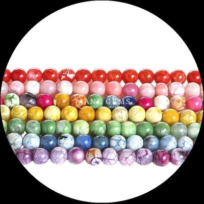 Đá thiên nhiên Bead cắt tròn lửa Agate lỏng Bead sợi cho trang trí quần áo đinh