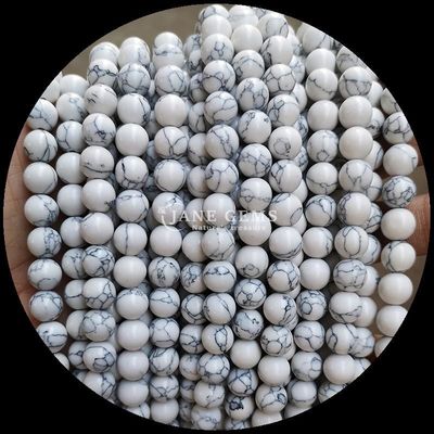 8mm Đá đốm đánh bóng hạt cho đồ trang sức làm đồ dùng, nhiều màu sắc màu ngọc lam lỏng