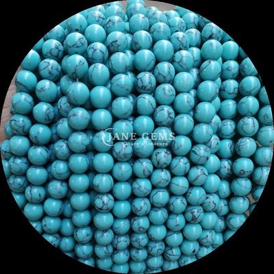 8mm Đá đốm đánh bóng hạt cho đồ trang sức làm đồ dùng, nhiều màu sắc màu ngọc lam lỏng