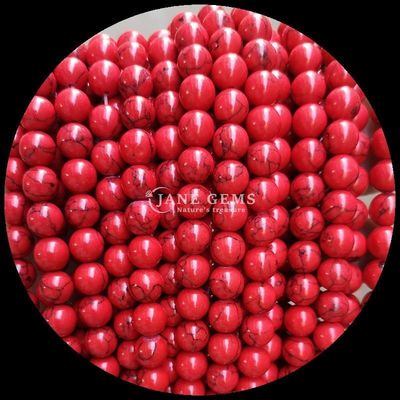 8mm Đá đốm đánh bóng hạt cho đồ trang sức làm đồ dùng, nhiều màu sắc màu ngọc lam lỏng