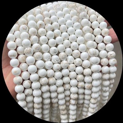 Đá quý cắt tròn đa màu Nhiều loại Howlite Nhạc màu xanh lam châu Phi cho đồ trang sức DIY