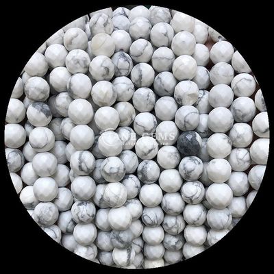 Đá quý cắt tròn đa màu Nhiều loại Howlite Nhạc màu xanh lam châu Phi cho đồ trang sức DIY