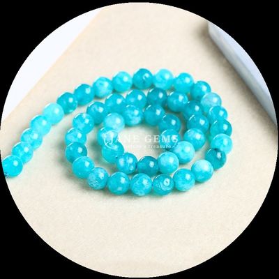 Đá hình tròn được đánh bóng Đá có màu sắc khác nhau Chalcedony Dây hạt lỏng cho đồ trang sức