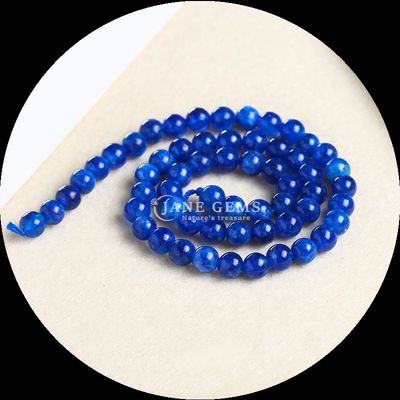 Đá hình tròn được đánh bóng Đá có màu sắc khác nhau Chalcedony Dây hạt lỏng cho đồ trang sức