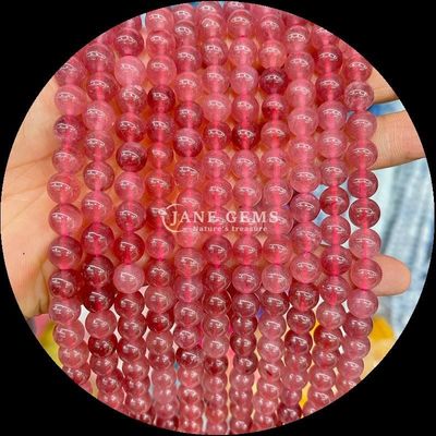 Đá đúc tròn hạt đinh nhiều màu sắc Chalcedony dây đinh đinh lỏng phù hợp cho vòng đeo tay từ nguồn gốc