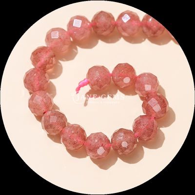 Nhiều màu đá quý hạt đá quý tự nhiên hạt citrine dâu tây thạch anh mặt tròn lỏng hạt