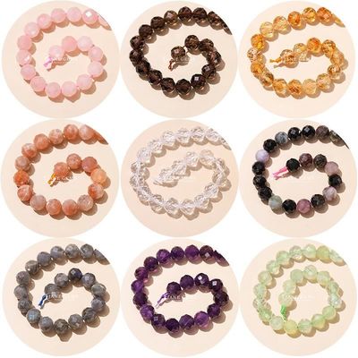 Nhiều màu đá quý hạt đá quý tự nhiên hạt citrine dâu tây thạch anh mặt tròn lỏng hạt