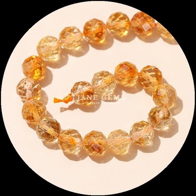Nhiều màu đá quý hạt đá quý tự nhiên hạt citrine dâu tây thạch anh mặt tròn lỏng hạt