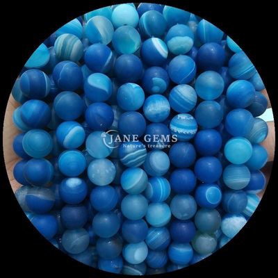 Đá quý tự nhiên nhiều dải Agate Frosted Round Agate Loose Bead Strands sự bổ sung hoàn hảo cho bộ sưu tập vòng cổ của bạn
