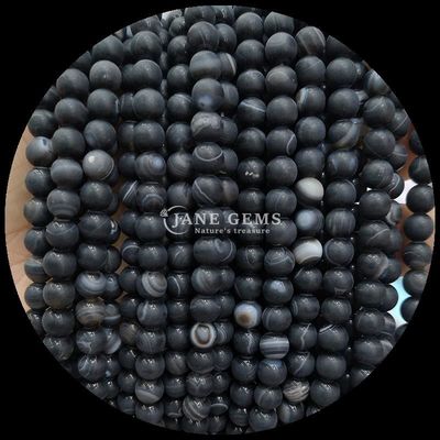Đá quý tự nhiên nhiều dải Agate Frosted Round Agate Loose Bead Strands sự bổ sung hoàn hảo cho bộ sưu tập vòng cổ của bạn