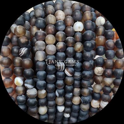 8mm Natural Gemstone Beads Gems Bead Various Banded Agate Frosted Loose Bead Strands cho các phụ kiện bằng ngọc thủ công