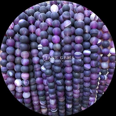 8mm Natural Gemstone Beads Gems Bead Various Banded Agate Frosted Loose Bead Strands cho các phụ kiện bằng ngọc thủ công