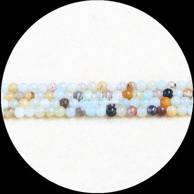 Màu sắc khác nhau đá quý hạt cắt tròn nhỏ Tourmaline tinh thể lỏng chuỗi hạt