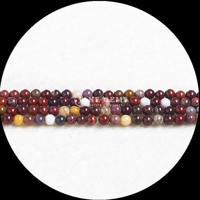 Đá đá quý tự nhiên làm lành tinh thể 8mm cắt tròn Đỏ Jasper Grannet Strands