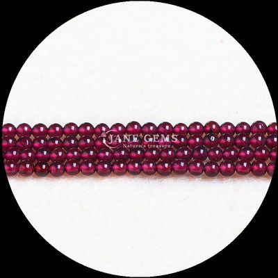 Đá đá quý tự nhiên làm lành tinh thể 8mm cắt tròn Đỏ Jasper Grannet Strands