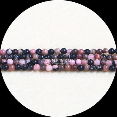 Đá đá quý tự nhiên làm lành tinh thể 8mm cắt tròn Đỏ Jasper Grannet Strands