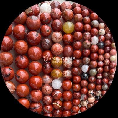 Đá quý tròn với kỹ thuật đánh bóng Đá cát màu đỏ Jasper màu xanh lá cây Thạch tinh đá chữa bệnh Đá đai tròn lỏng lẻo Đá kim ngọc tinh tế và bền