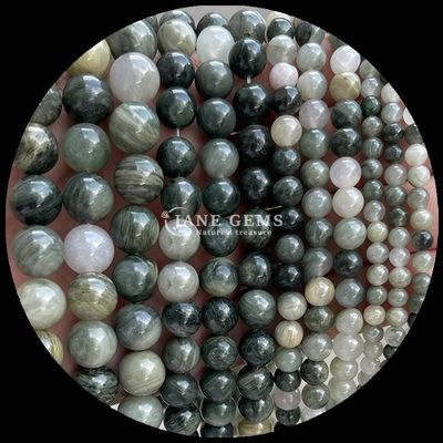 Hình dạng tròn Ngọc quý hạt Ngọc quý tự nhiên Ngọc quý được đánh bóng Rhodonite Lòng đinh lỏng cho bộ sưu tập đồ trang sức tinh tế