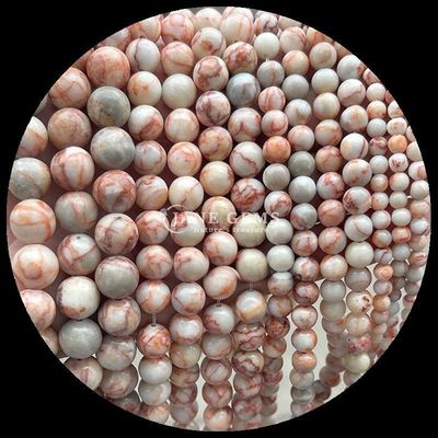 Hình dạng tròn Ngọc quý hạt Ngọc quý tự nhiên Ngọc quý được đánh bóng Rhodonite Lòng đinh lỏng cho bộ sưu tập đồ trang sức tinh tế