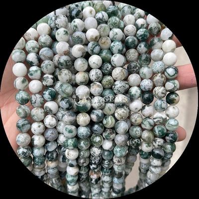 Vòng cắt đá quý hạt vàng đá cát rêu Agate tourmaline khác nhau Crystal chữa bệnh lỏng lẻo hạt dây cuối cùng làm đồ trang sức DIY thiết yếu