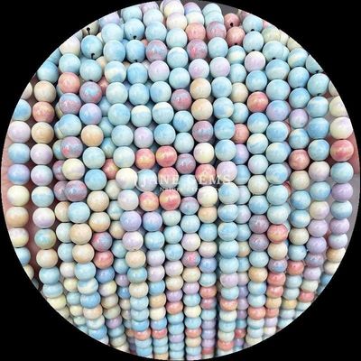 Đá quý cắt tròn Đá quý hạt Zebra Jasper Mahagony Obsidian Các loại khác nhau Đá chữa bệnh tinh thể Dây hạt lỏng cho phụ kiện thủ công