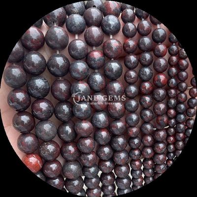 Đá quý cắt tròn Đá quý hạt Zebra Jasper Mahagony Obsidian Các loại khác nhau Đá chữa bệnh tinh thể Dây hạt lỏng cho phụ kiện thủ công