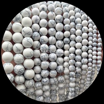Đá quý hình tròn Howlite Rohdonite đá tinh thể Các loại đá chữa bệnh khác nhau cho đồ trang sức DIY
