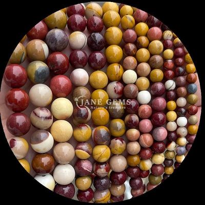 Đá quý hình tròn Howlite Rohdonite đá tinh thể Các loại đá chữa bệnh khác nhau cho đồ trang sức DIY