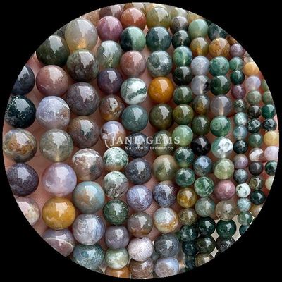 Hình dạng tròn hạt đá quý màu sắc đa dạng Indian Agate Unakite Crystal Healing Stone Loose Bead Strands cho nhu cầu làm đồ trang sức của bạn