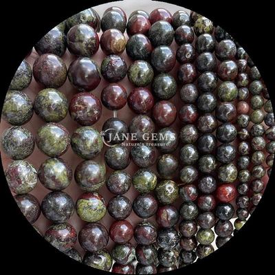 Kỹ thuật đánh bóng cắt tròn Ngọc quý hạt trong đá chữa bệnh tinh thể đa màu Đá Dalmatian Jasper đá dung nham Sợi hạt lỏng cho phụ kiện tóc có hạt