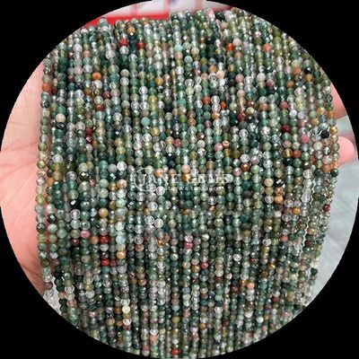 Ngọc thiên nhiên hạt đinh cắt tròn mặt pha tinh thể chữa bệnh Mini đá quý Moss Agate Snowflake Obsidian Various Loose Bead Strands lý tưởng cho phụ kiện thủ công