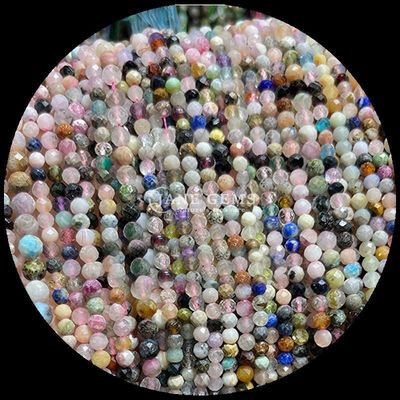 Đá quý tự nhiên hạt Amazonite Đen Rutilated Quartz Varios Các loại Crystal Mini mặt lỏng hạt màu sắc yêu cầu
